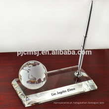 Atacado Globo de Cristal Pen Holder Set para o Office OSM025